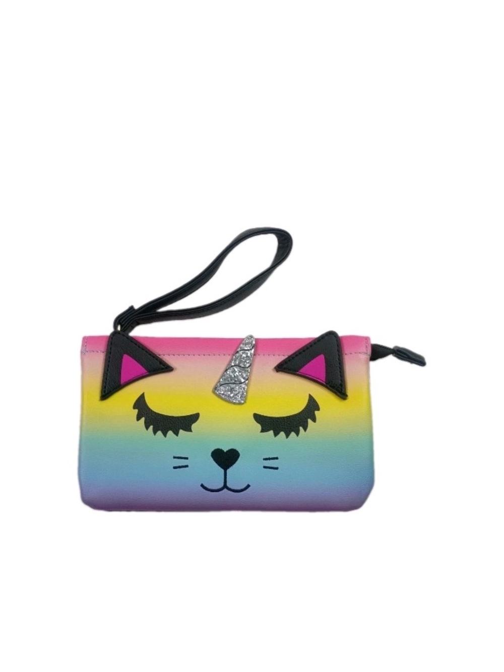 Betsey Johnson Rainbow Unicorn Cat Clutch Purse